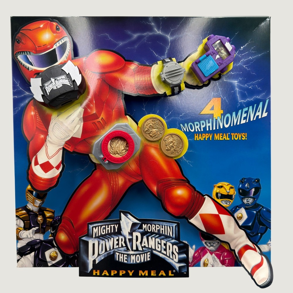 Vintage 1995 McDonald's Power Rangers Movie Happy Meal Toy Counter Display Sign